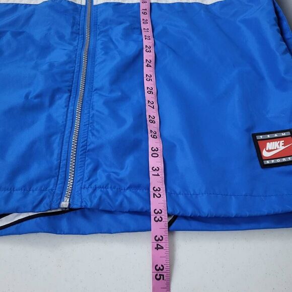 VTG 90s Nike Mens Windbreaker Jacket Size Medium Blue Hooded Full Zip White Tag - Picture 9 of 9